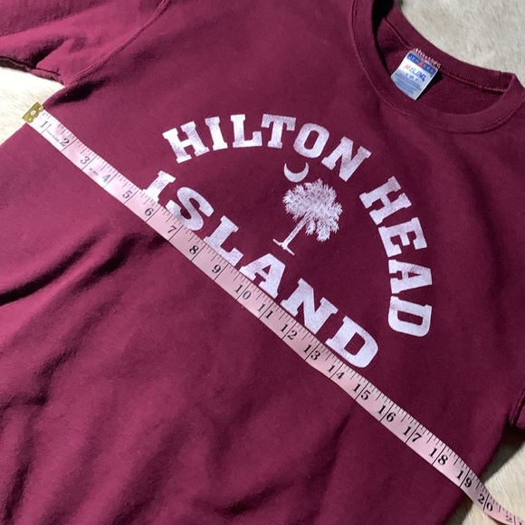 Vintage HILTON HEAD ISLAND South Carolina Pullover Burgundy Sweatshirt - Picture 6 of 9